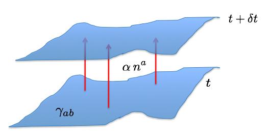 Space-time Foliation Define the unit normal vector n a : n a g ab b = g ab