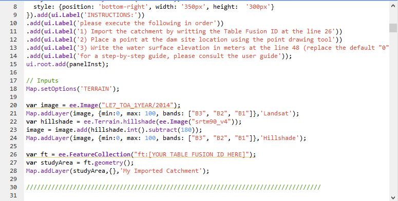 4. In the 26 th line of the code, replace [YOUR TABLE FUSION ID HERE] (the hard brackets also need to be