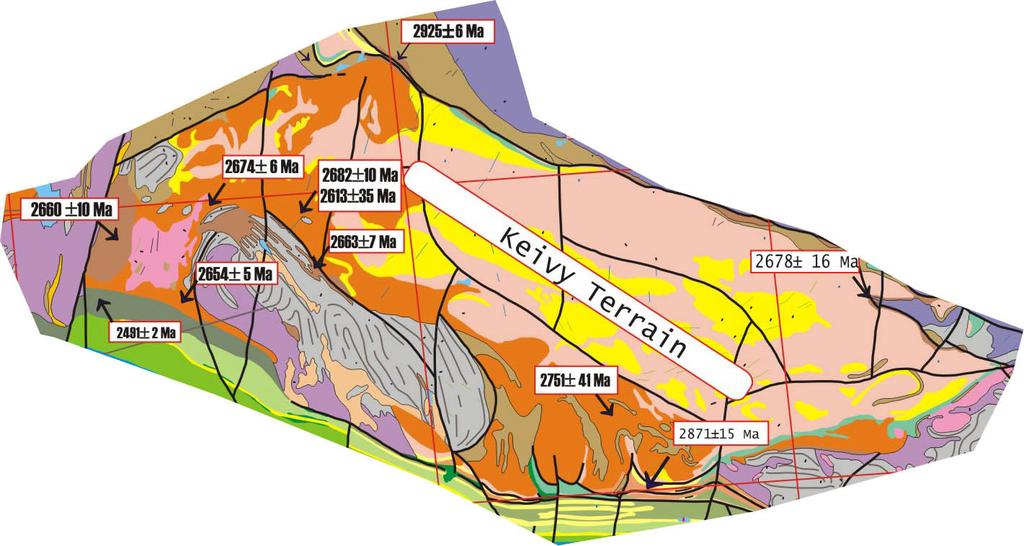 Regional and local geology of the Kola felsic alkaline rocks, NE Fennoscandian Shield Six peralkaline granite massifs, confined to the margins of the Keivy