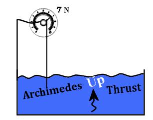Proof about the presence of Upthrust force When a block of mass 1Kg is connected to a spring balance