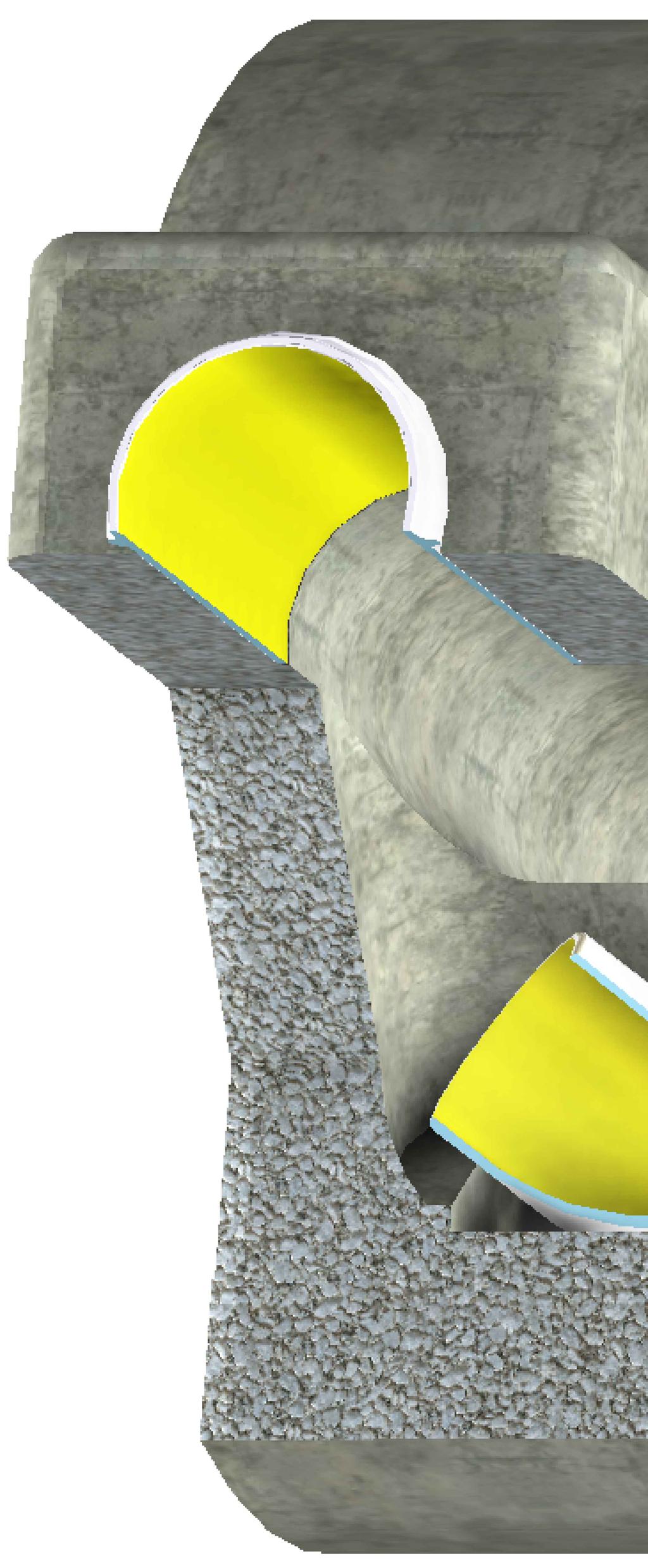 lug the entry point of any prefabricated chase used to receive dropped flows. tem. poxy or cement mortar behind bend if concrete base.
