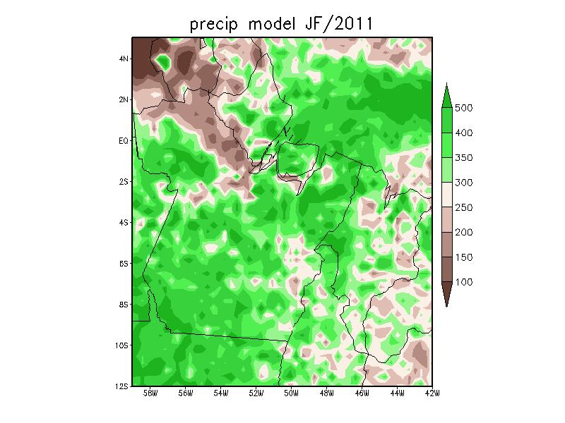 OLAM Numerical experiments: Jan-Feb 2010 & Jan-feb 2011 Grids: global Δx= 250 km; refinement 125 km, 64 km, 32 km. weekly SST from NOAA-OI upgraded during the run.