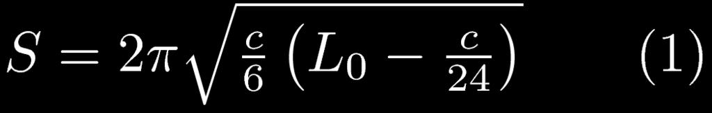 Cardy formula for entropy in CFT In 1986 J.
