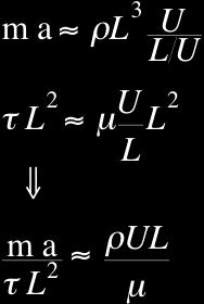 Infinitesimal fluid element (differential form) => Navier-Stokes equations dv