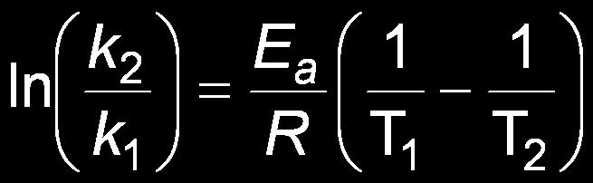 Arrhenius Equation: Two-Point Form If you only have two (T,k) data