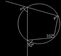 i.e. Angle WZY + Angle WXY = 180 69 + Angle WXY = 180 Angle WXY =