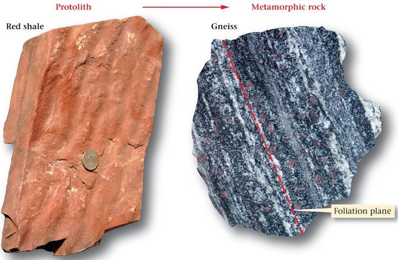 Metamorphic Character Metamorphic rocks have distinctive properties Unique texture intergrown and interlocking grains Unique minerals