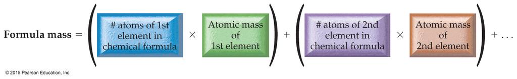 Formula Mass: The Mass of a Molecule or Formula Unit For any compound, the