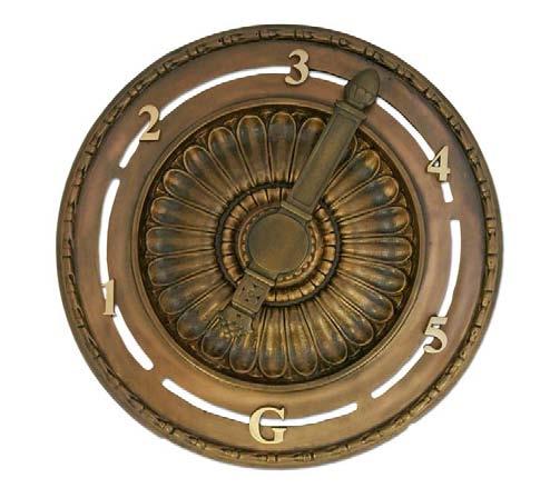 75 Diameter Cast Bronze - Medium Bronze Antique with Muntz Backplate, Cast Metal Arrow &