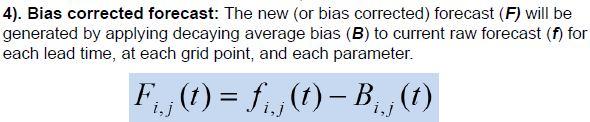and t-3 respectively) The mean bias- B=b1*(0.
