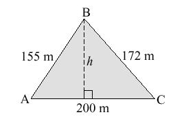 a) Determine Angle A. b) Determine h. c) Calculate the area of the park. 5.