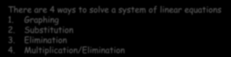 Multiplication/Elimination Steps to solve a linear system using