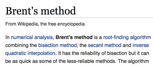 Brent s Method: