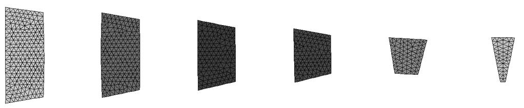 Examples of pneumatic structures and material models for membranes 130 Figure 6.34: Flat patterns of the triangular cushion. 6.6.1 Results The static analysis has two stages.
