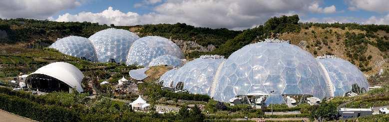 Examples of pneumatic structures and material models for membranes 110 Figure 6.2: Eden Project in the United Kingdom 6.1.1 Material Behavior Barthel et al.