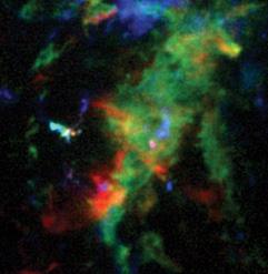 Two nearby molecular clouds Foreground molecular cloud cuts across SNR.