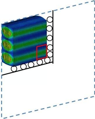 boundary condition is applied, is enough for the size of the structure. Figure 4-10 shows the heterogeneous structure to be analyzed to obtain effective inelastic properties. A B Figure 4-10.