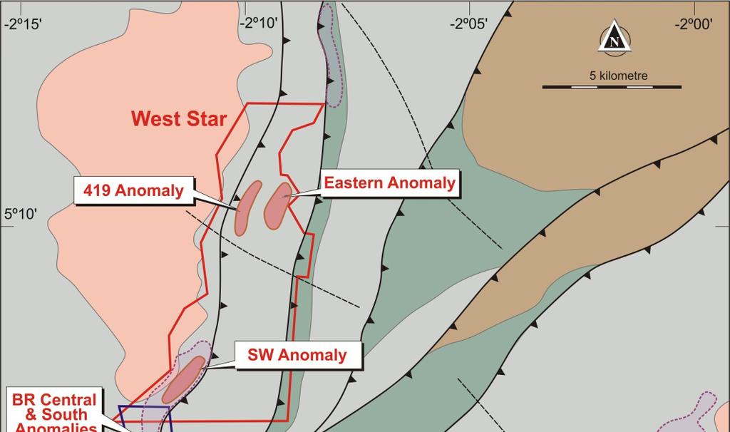 West Star and Blue River projects Only 4 strike km of Salman