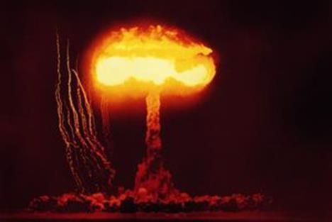 Large quantities of gamma rays are emitted in an atomic bomb explosion.