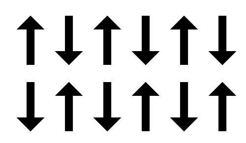 Pri feromagnetnem urejanju so sosednji magnetni momenti urejeni v isto smer (slika 4a) [1]. a) b) Slika 4. a) Feromagnetna; b) antiferomagnetna ureditev magnetnih momentov.