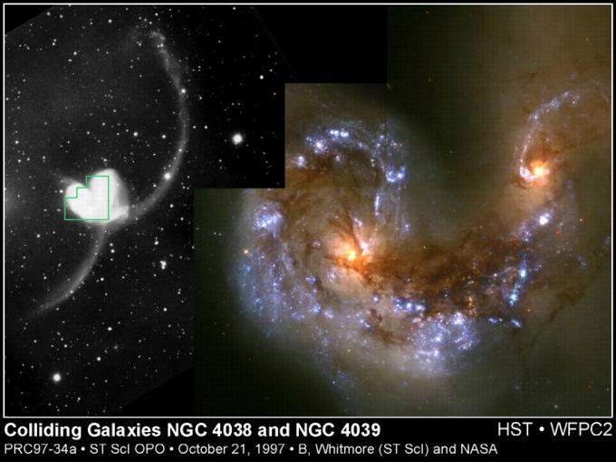 Example: The Antennae Galaxy In the center of the