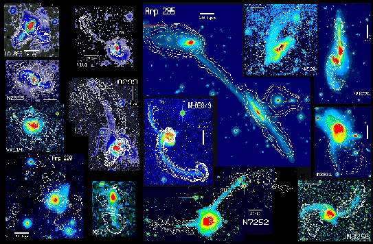 Montage of peculiar galaxies from John Hibbard,