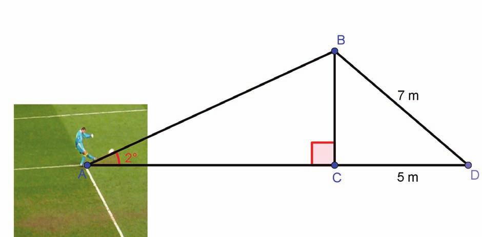 Question 14 Part (a) Scale 10C* Part (b) Scale 10C* A goalie kicks out a ball from point A as shown below. The ball reaches its maximum height at the point B and hits the ground at the point D.