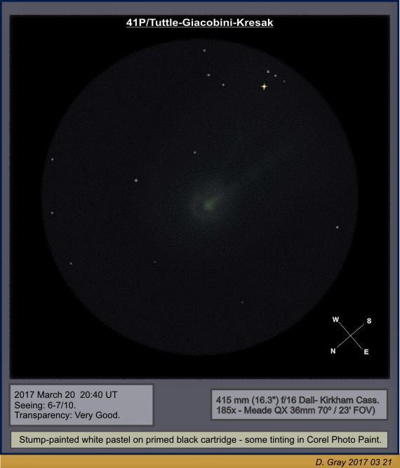 LETS GO PICK A COMET! Observations by Cloudynights Member: David Gray Sky conditions Sky were clear temporarily, but in the vicinity of the comet!