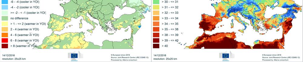 A substantial wet anomaly (with values more than twice the long-term average) was recorded in north-eastern Romania, where recorded