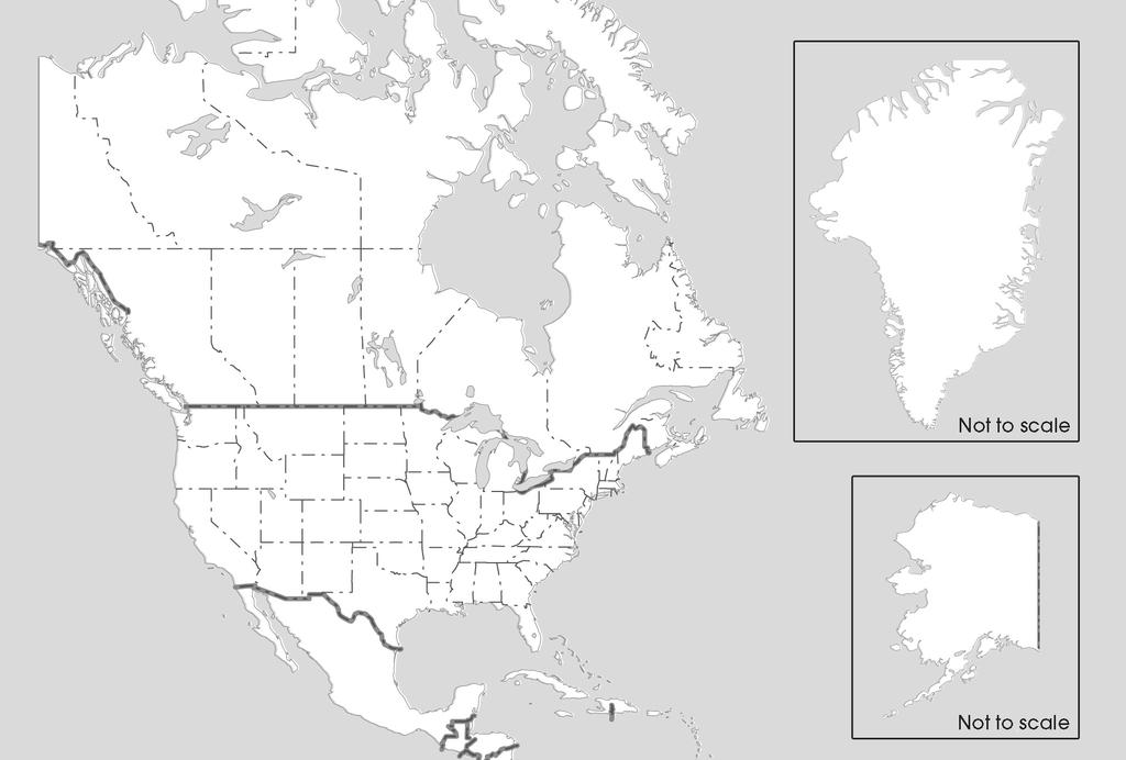 Activity Four Labeling North America On the map of North America below, label the following: the United States, Canada, Greenland, Mexico and the Caribbean Islands all of the states and provinces of