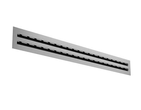 A C B + D Description is a rectangular linear diffuser in aluminium. is suitable for both supply and exhaust air.