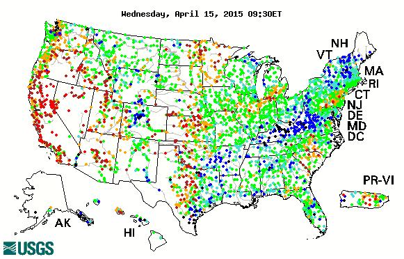 7-Day Average Streamflow Wednesday, 15 Apr.