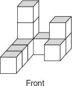 20 The drawings below show the top, front, and right-side views of a 3-dimensional figure built