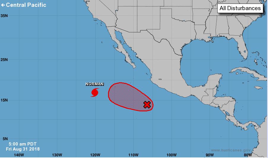 EDT) Located 785 miles WSW of the southern tip of Baja California, Mexico Moving WSW at 9 mph Maximum sustained winds 140 mph Gradual weakening is forecast, expected to remain a powerful