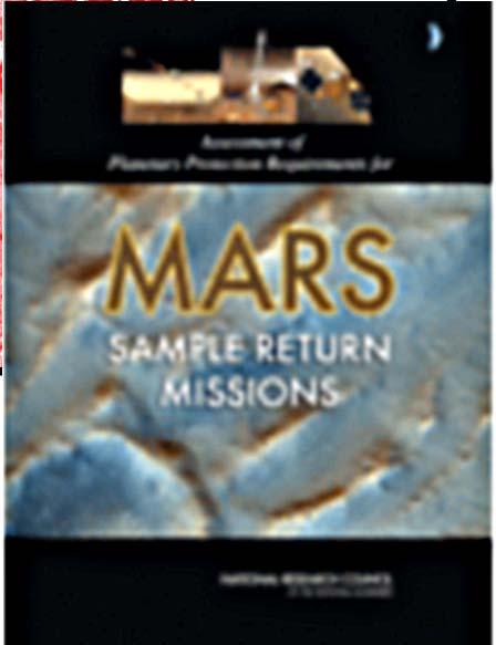 recommendations: NRC: samples returned from Mars by spacecraft should be contained and treated as