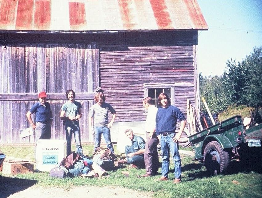 THE UMASS FIELD CREW AT TWIN MOUNTAIN, NH 1972-73 (L TO R) DAN O
