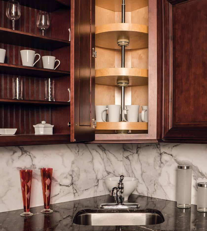 L A Z Y S U Z A N Get more out of your corner cabinets with our Corner Lazy Susan.