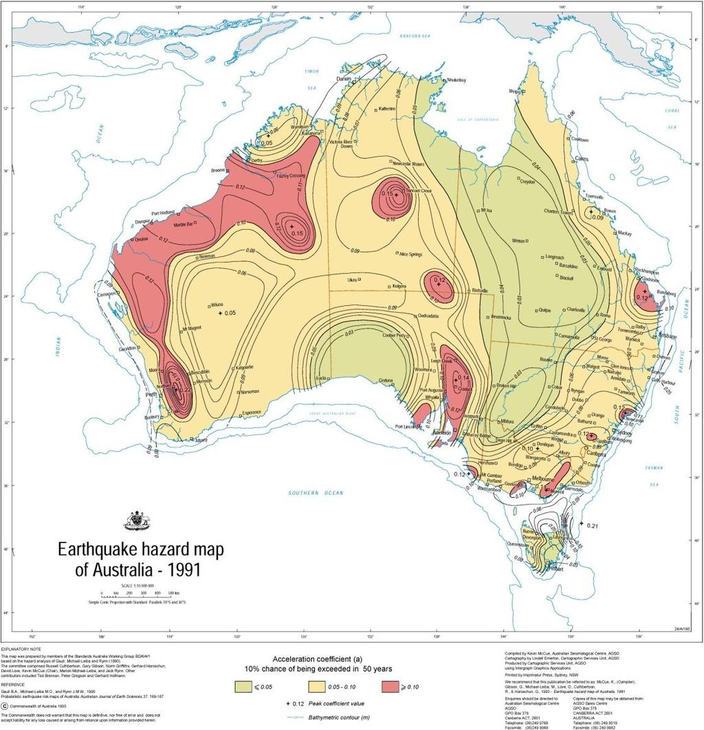 Figure 2. Earthquake Hazard Map (AS 1170.4, 2007) 5.
