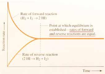 Dynamic Equilibrium Hebden Unit (page 37 69) Reaction Rate VS. Time H (g) + I (g) HI (g) (reactants) (products) Forward and reverse reaction rates are EQUAL. The reaction is at CHEMICAL EQUILIBRIUM.