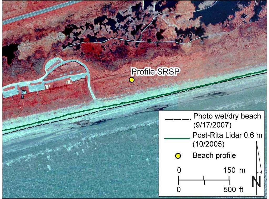 6 m msl shoreline proxy extracted from airborne Lidar data acquired after Hurricane Rita in October 2005. Figure 13.