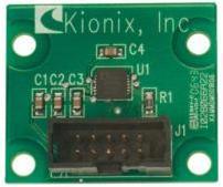 Kionix Accelerometer and inclinometer evaluation board Figure 6: Three axes accelerometer used to detect and analyze vibration.