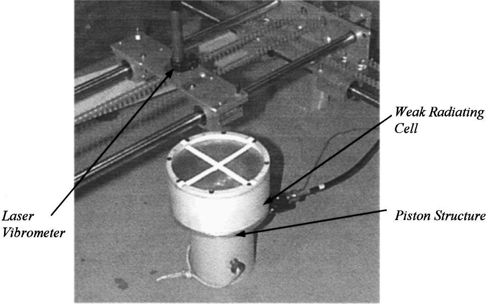 FIG. 8. Single weak radiating cell on a piston structure. while the thickness of the shim is adjusted to keep the same natural frequency of the system.