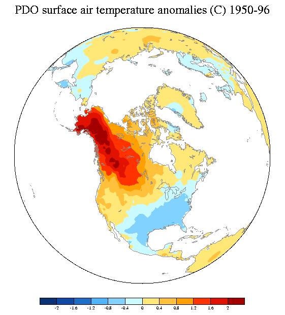October-March PDO Regression fields Maps show typical