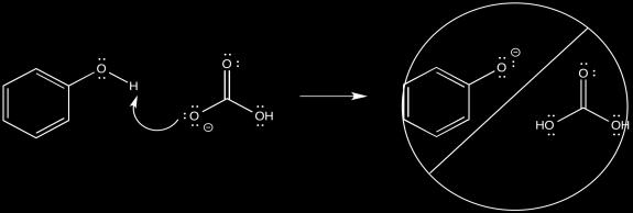 If the OH is attached to a carbon in an organic compound, but it is not attached to either a C=O or a benzene ring, it is not acidic enough to be removed to an appreciable extent.