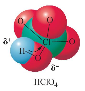 HClO < HClO < < HClO3 HClO4 This, in turn, depends on the electronegativity of the atom Y. 55 58 Consider the oxoacids.