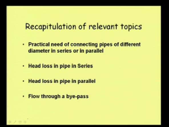 Hydraulics Prof Dr Arup Kumar Sarma Department of Civil Engineering Indian Institute of Technology, Guwahati Module No # 08 Pipe Flow Lecture No # 04 Pipe Network Analysis Friends, today we will be