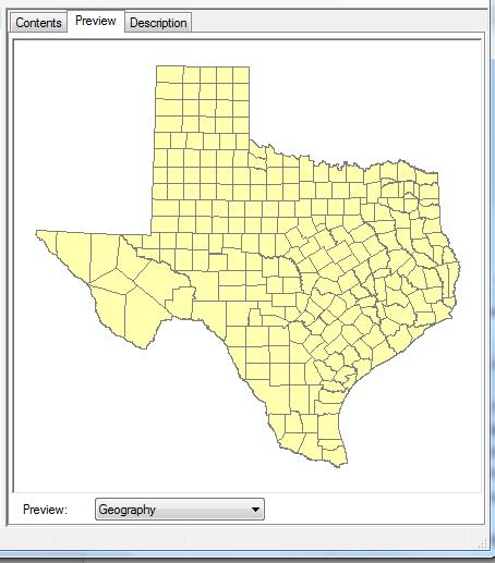 Note that the feature classes Counties and Evap could have been created outside the feature dataset Texas; but, because they share the same spatial extent, they were grouped together.