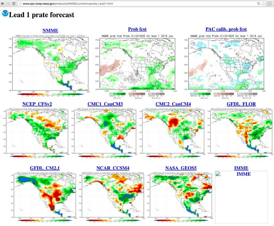 Example: One Month Precipitation Forecasts 7 June