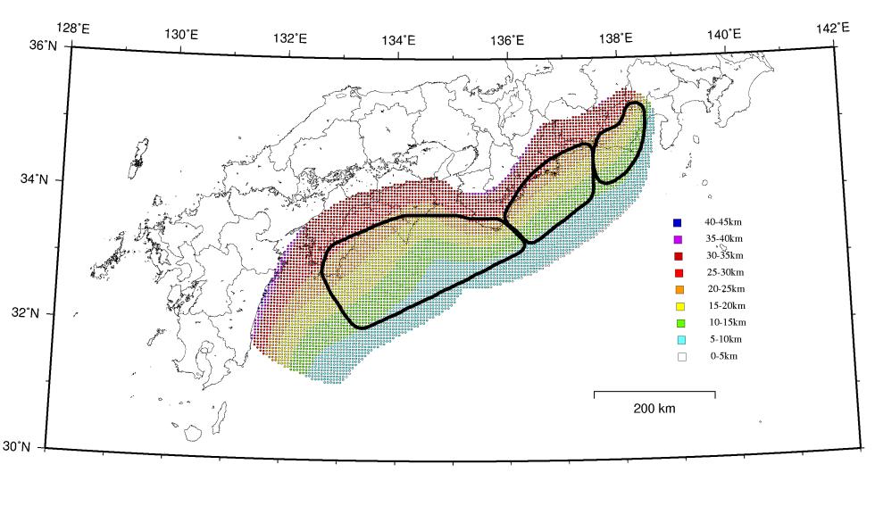 Source Area of Maximum Earthquake Source area is expanded to west(hyuga area), south(shallow