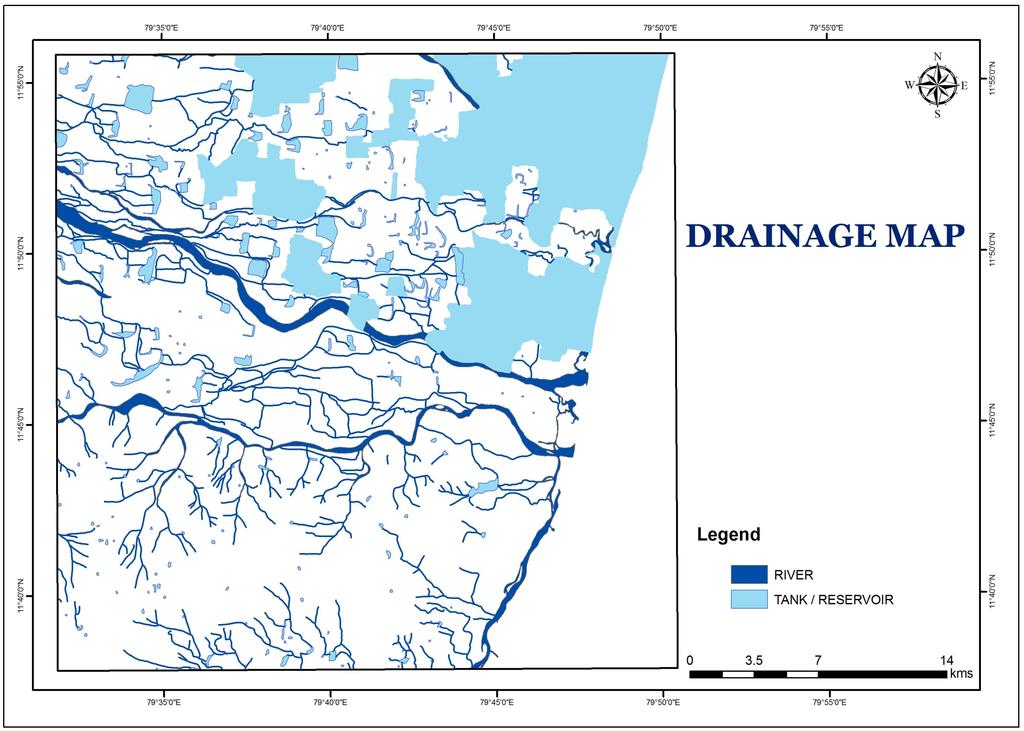 c) Irrigation Practices Figure 2: Shows the Drainage map of the study area Generally, for agricultural purpose maximum amount of available water resources are utilized through minor irrigation